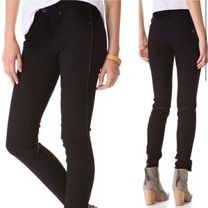 Rag and bone dark wash leather detail jeans 29